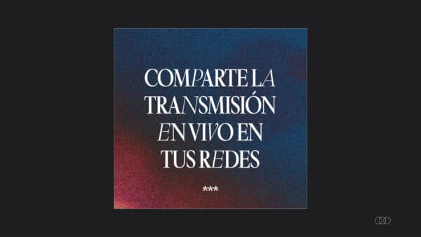 Comparte la transmisión en vivo en tus redes.