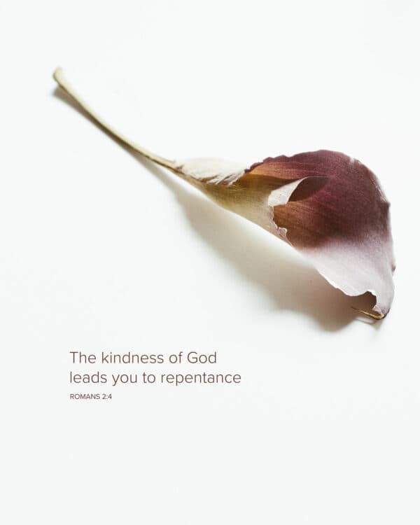 The kindness of God leads you to repentance. - Romans 2:4