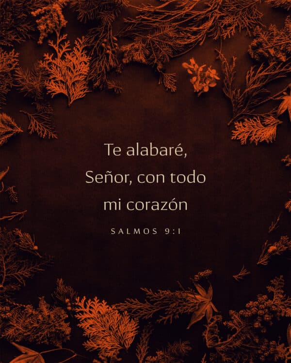 Te alabaré, Señor, con todo mi corazón. - Salmos 9:1