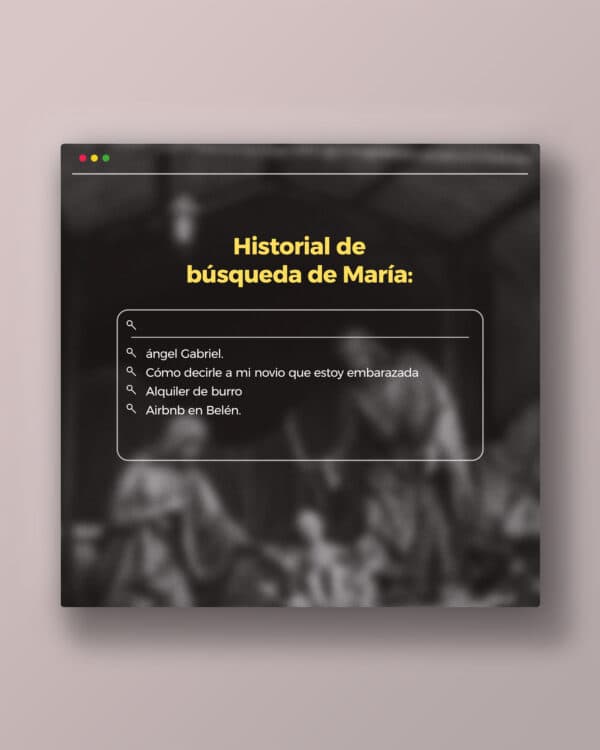 Historial de búsqueda de María: ángel Gabriel. Cómo decirle a mi novio que estoy embarazada. Alquiler de burro. Airbnb en Belén.