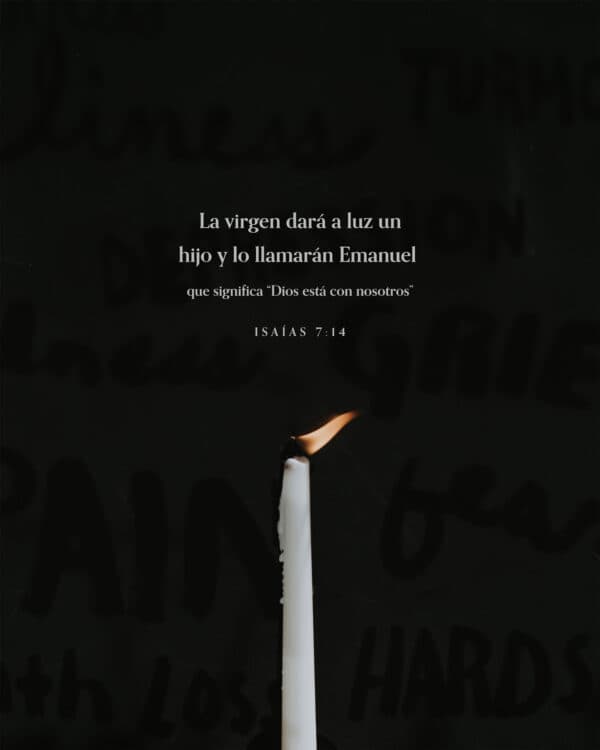 La virgen dará a luz un hijo y lo llamarán Emanuel (que significa “Dios está con nosotros”). - Isaías 7:14
