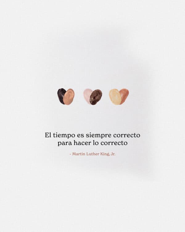 El tiempo es siempre correcto para hacer lo correcto. - Martin Luther King, Jr.