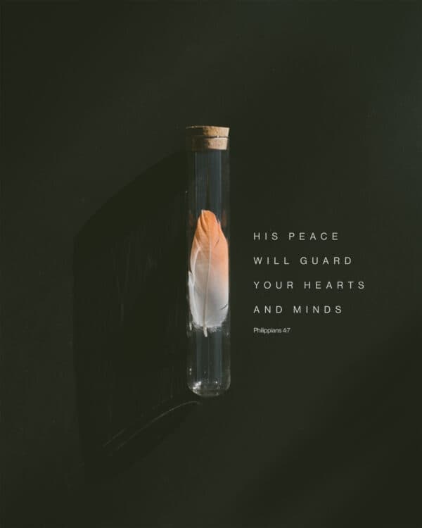 His peace will guard your hearts and minds. - Philippians 4:7