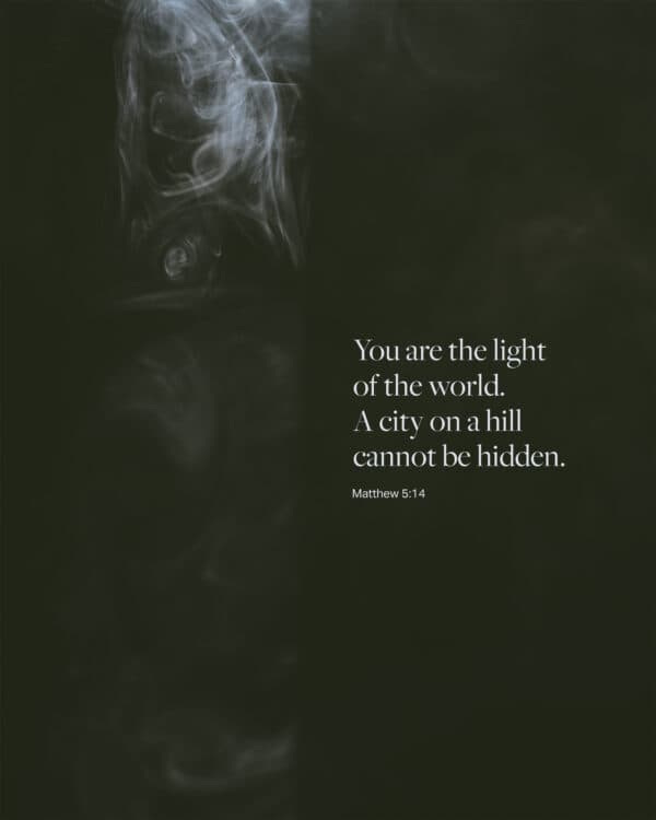 You are the light of the world. A city on a hill cannot be hidden. - Matthew 5:14