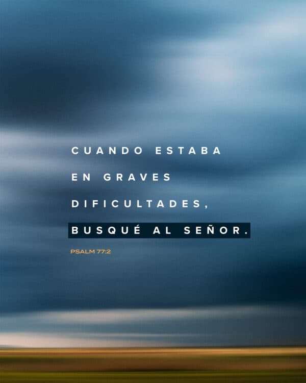 Cuando estaba en graves dificultades, busqué al Señor. - Salmos 77:2