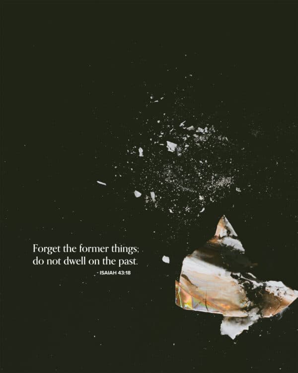 Forget the former things; do not dwell on the past. - Isaiah 43:18