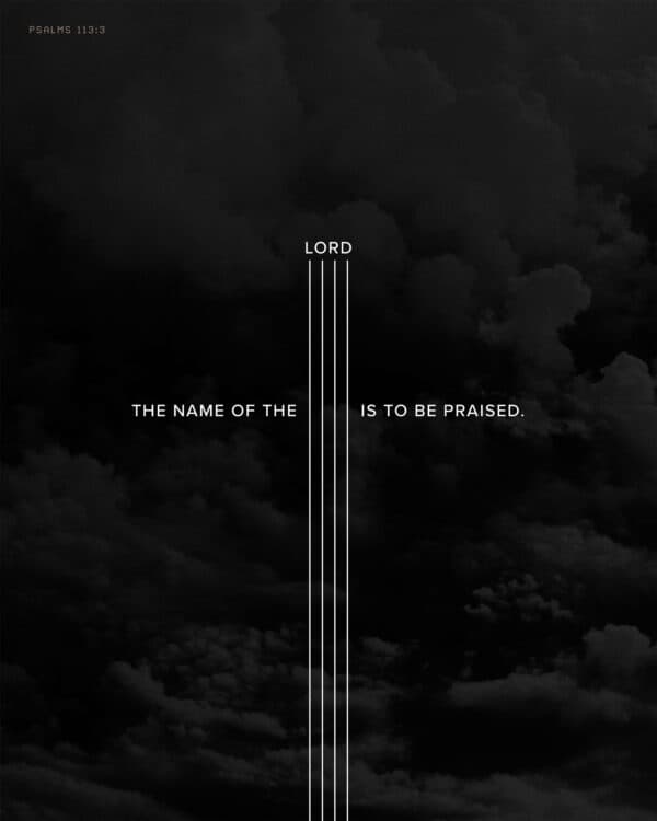 The name of the LORD is to be praised. - Psalms 113:3
