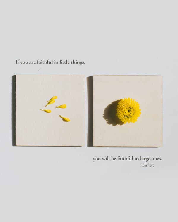 If you are faithful in little things, you will be faithful in large ones. - Luke 16:10