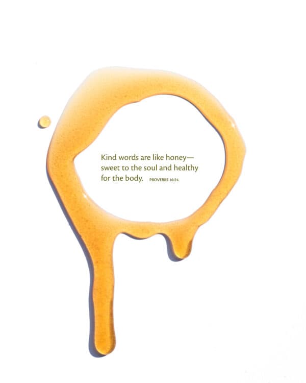 Kind words are like honey— sweet to the soul and healthy for the body. - Proverbs 16:24