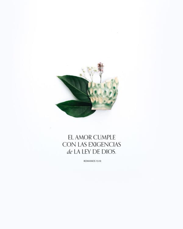 el amor cumple con las exigencias de la ley de Dios. - Romanos 13:10