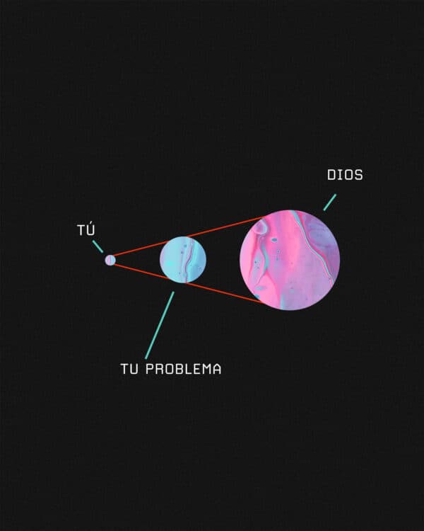 No dejes que tus problemas sean más grandes que Dios. Tú. Tu problema. Dios.