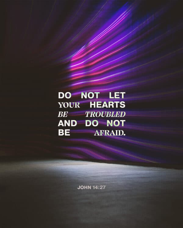 Do not let your hearts be troubled and do not be afraid. - John 14:27
