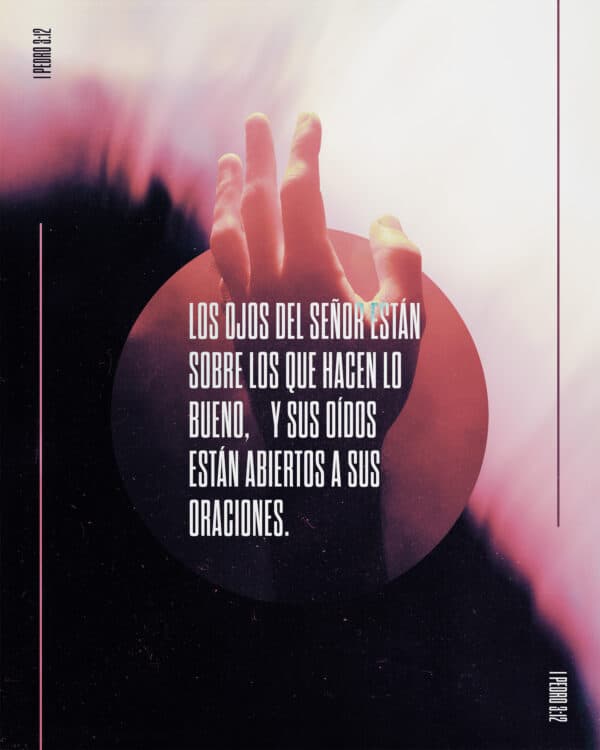 Los ojos del Señor están sobre los que hacen lo bueno, y sus oídos están abiertos a sus oraciones. - 1 Pedro 3:12