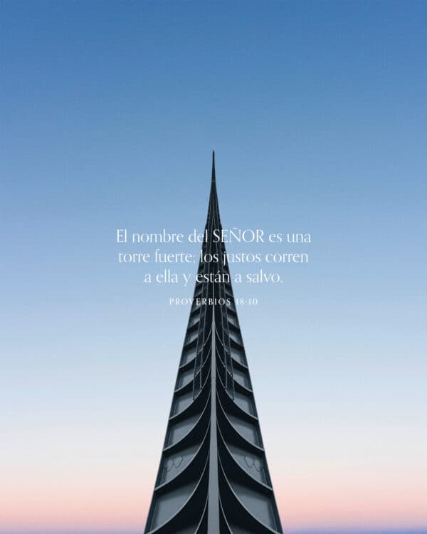 El nombre del SEÑOR es una torre fuerte; los justos corren a ella y están a salvo. - Proverbios 18:10