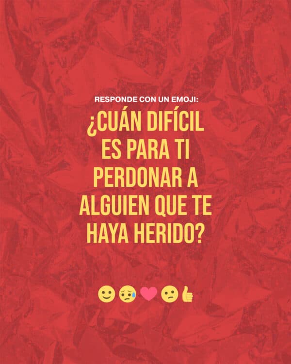 Responde con un emoji: ¿Cuán difícil es para Ti perdonar a alguien que te haya herido?
