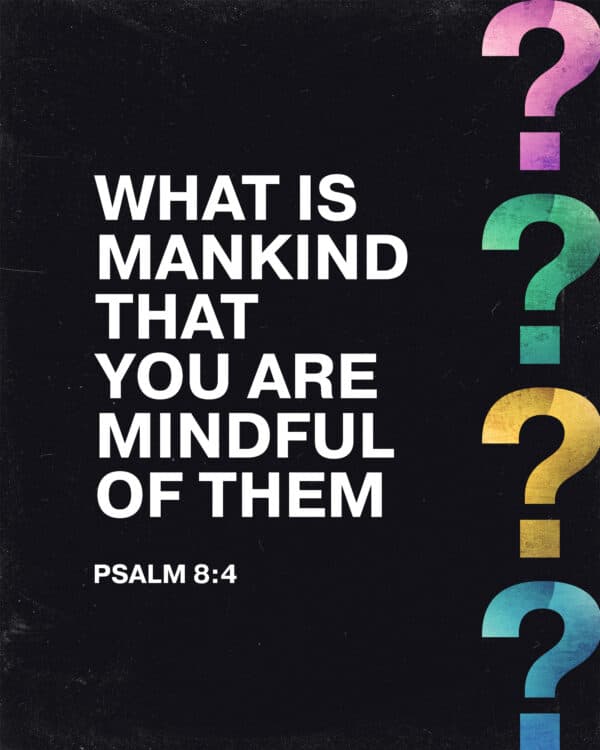 What is mankind that you are mindful of them. - Psalm 8:4