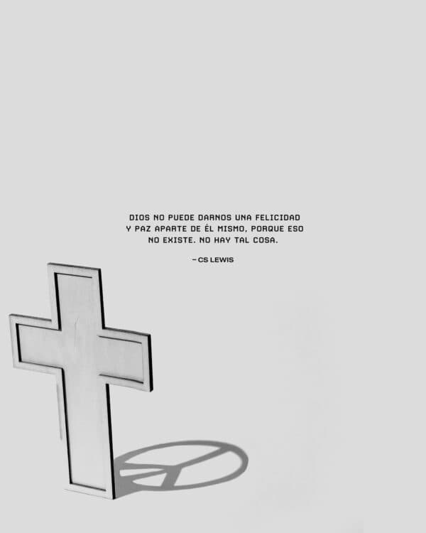 Dios no puede darnos una felicidad y paz aparte de Él mismo, porque eso no existe. No hay tal cosa. – CS Lewis