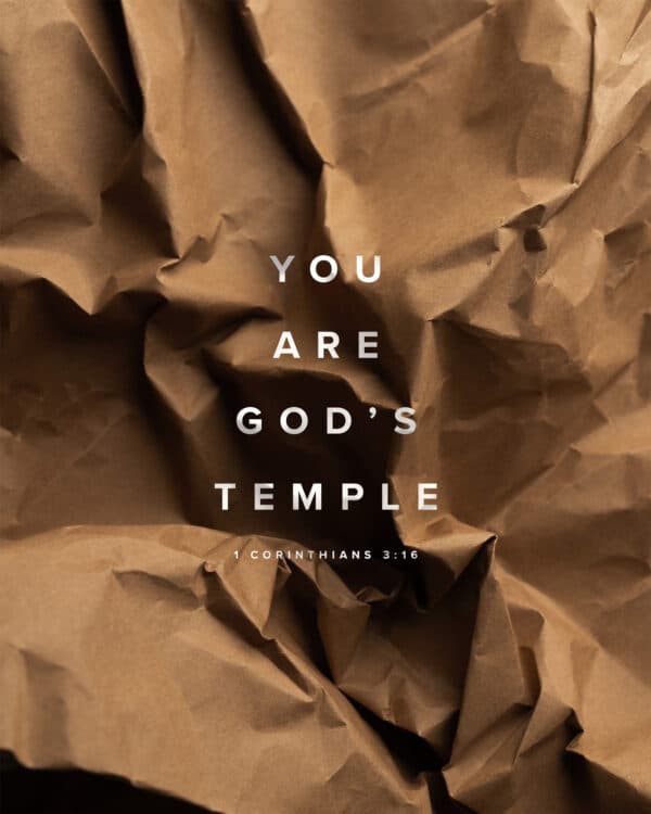 You are God’s temple. - 1 Corinthians 3:16