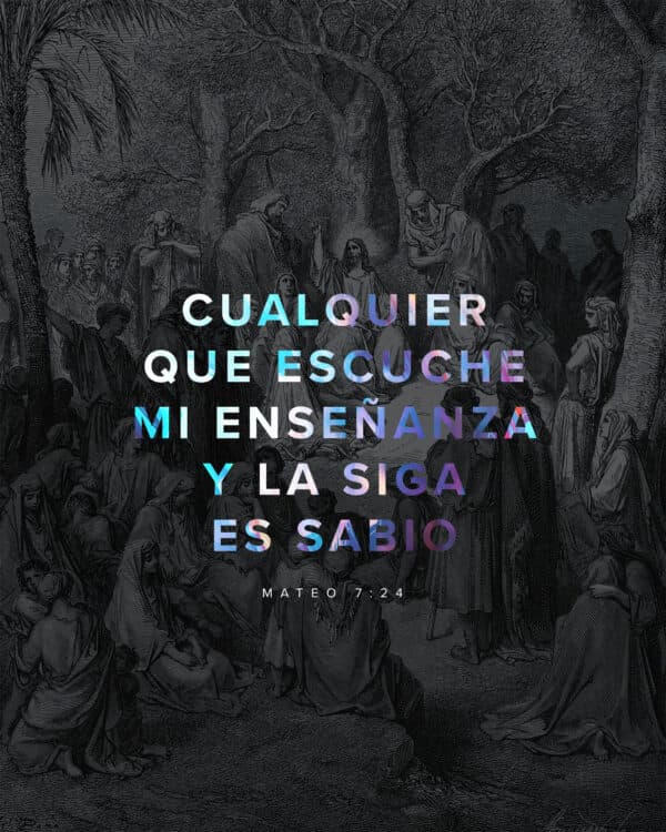 Cualquier que escuche mi enseñanza y la siga es sabio. - Mateo 7:24