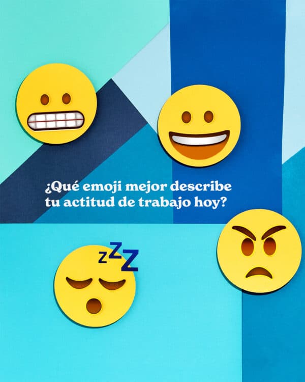 ¿Qué emoji mejor describe tu actitud de trabajo hoy?