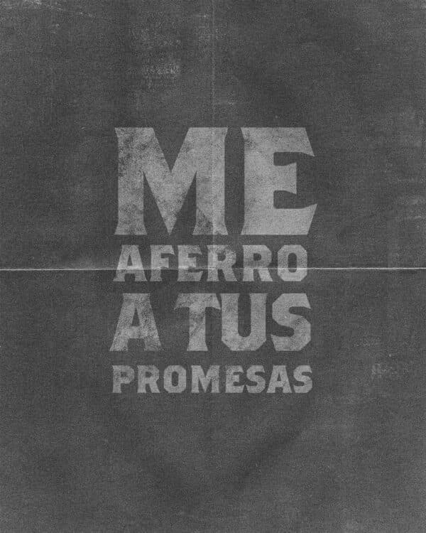 Me aferro a tus promesas.