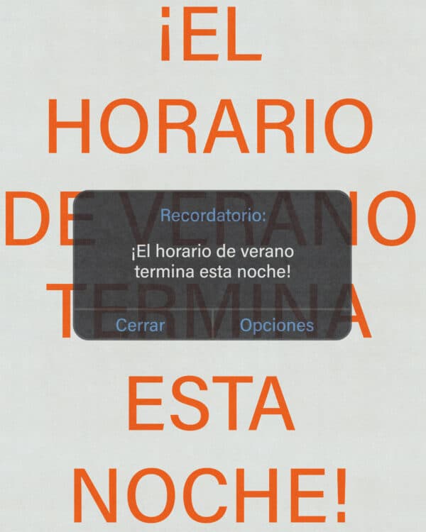 Recordatorio: ¡El horario de verano termina esta noche!