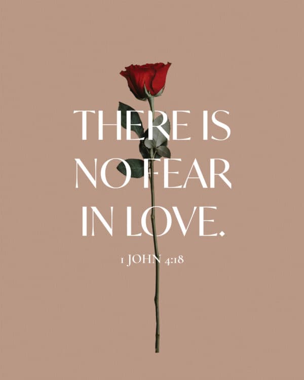 There is no fear in love. - 1 John 4:18