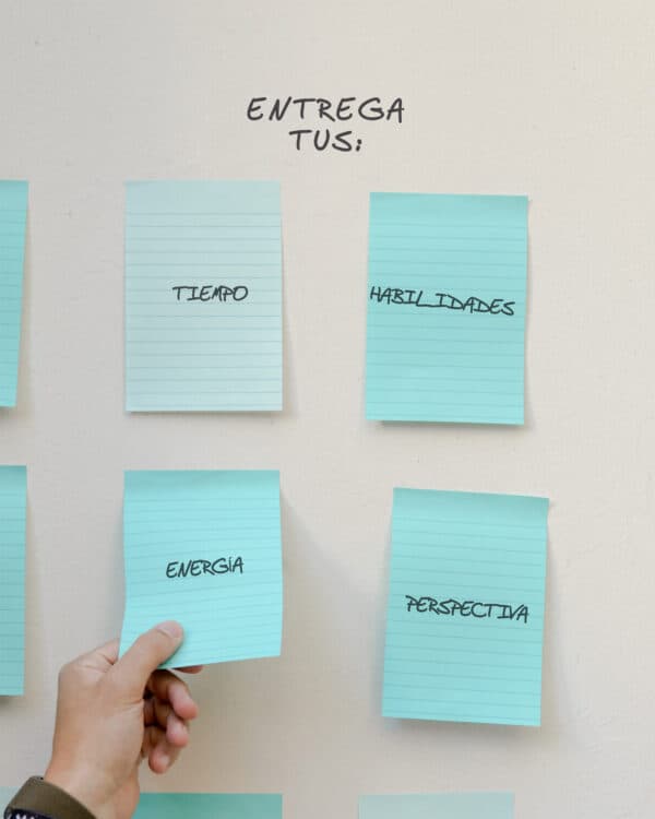 Entrega tus: habilidades, tiempo, energía, perspectiva