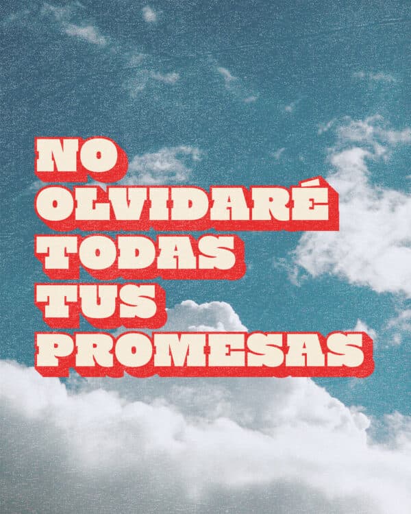 No olvidaré todas Tus promesas.