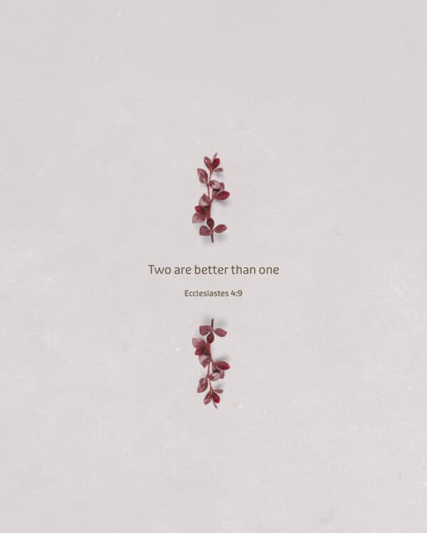 Two are better than one. - Ecclesiastes 4:9