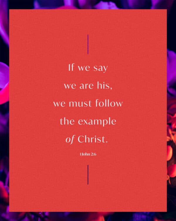 If we say we are his, we must follow the example of Christ. - 1 John 2:6