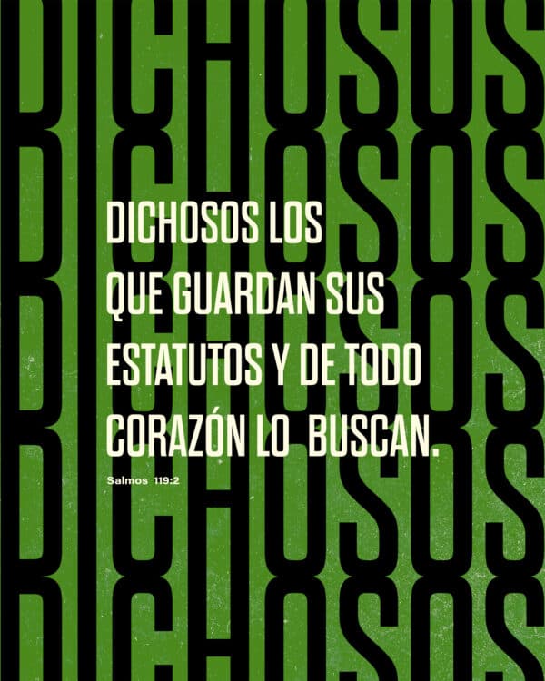 Dichosos los que guardan sus estatutos y de todo corazón lo buscan. - Salmos 119:2