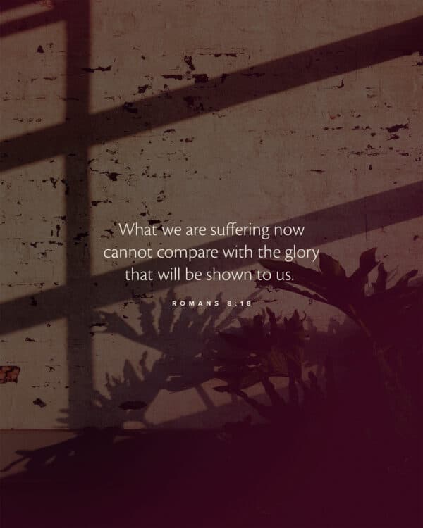 What we are suffering now cannot compare with the glory that will be shown to us. - Romans 8:18