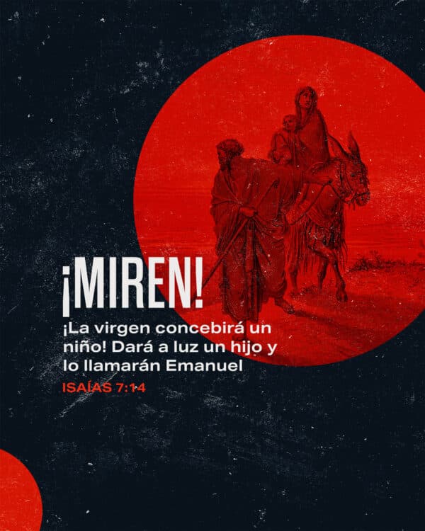 ¡Miren! ¡La virgen concebirá un niño! Dará a luz un hijo y lo llamarán Emanuel. - Isaías 7:14