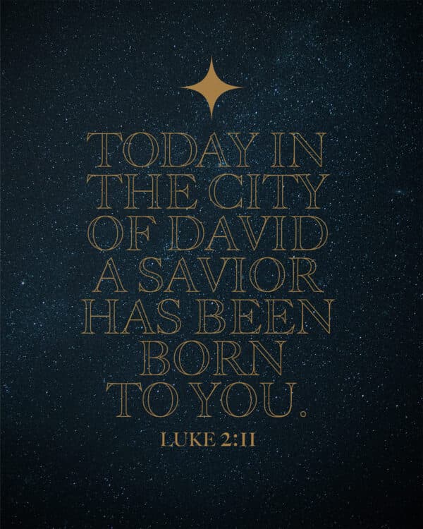 Today in the city of David a Savior has been born to you. - Luke 2:11