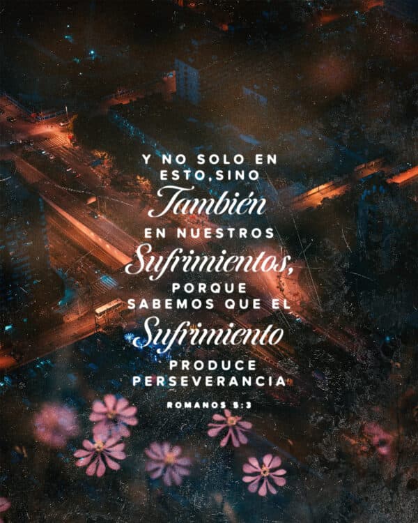 Y no solo en esto, sino también en nuestros sufrimientos, porque sabemos que el sufrimiento produce perseverancia. - Romanos 5:3