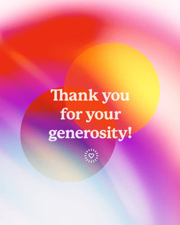 Thank you for your generosity!