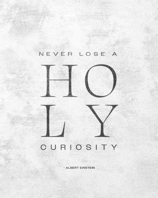 Never lose a holy curiosity. - Albert Einstein