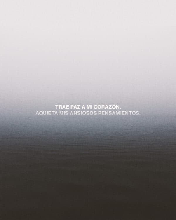 Trae paz a mi corazón. Aquieta mis ansiosos pensamientos.