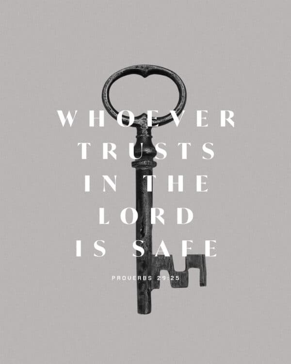 Whoever trusts in the LORD is safe. - Proverbs 29:25