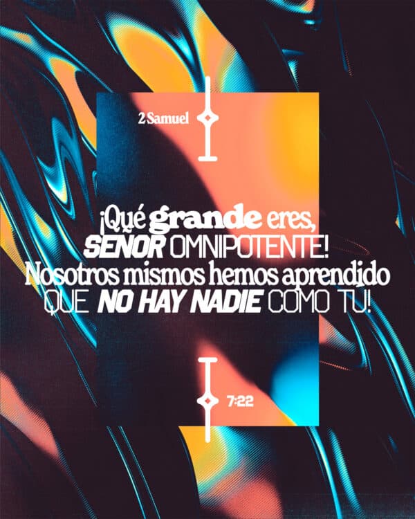 ¡Qué grande eres, Señor omnipotente! Nosotros mismos hemos aprendido que no hay nadie como tú, y que aparte de ti no hay Dios. - 2 Samuel 7:22
