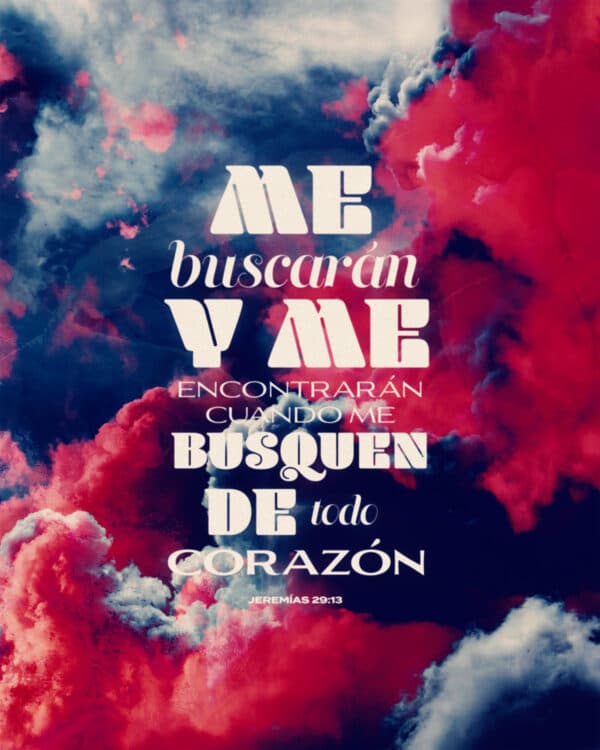Me buscarán y me encontrarán cuando me busquen de todo corazón. - Jeremías 29:13