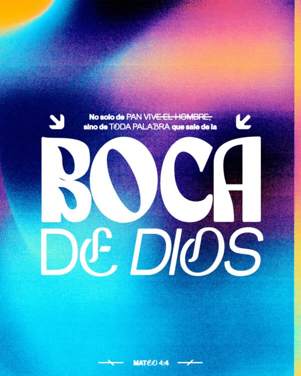 No solo de pan vive el hombre, sino de toda palabra que sale de la boca de Dios. - Mateo 4:4