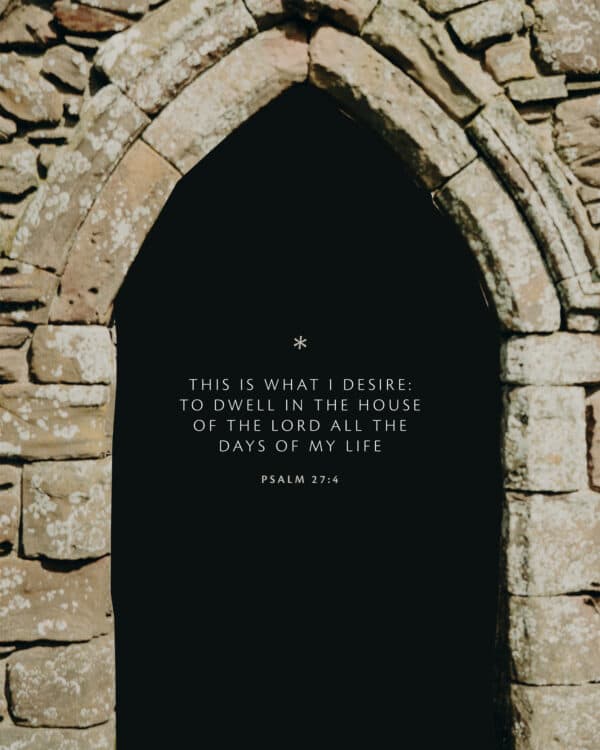 This is what I desire: to dwell in the house of the LORD all the days of my life. - Psalm 27:4