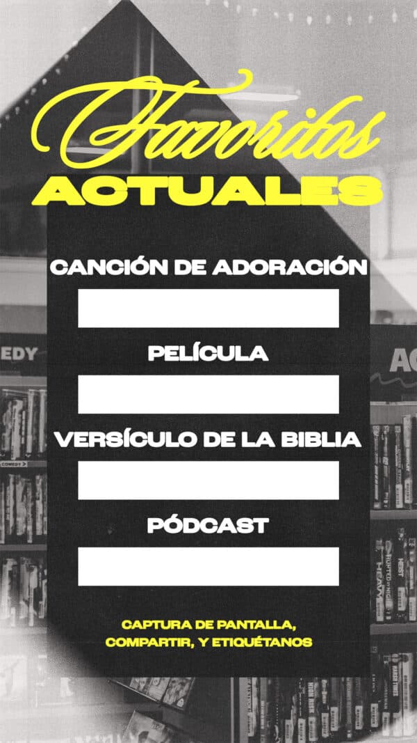 Mis favoritos ahora: Canción  Película  Verso de la Biblia  Podcast  Captura la pantalla,  comparte y etiquétanos