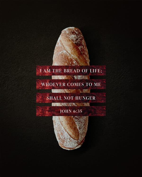 I am the bread of life; whoever comes to me shall not hunger. - John 6:35