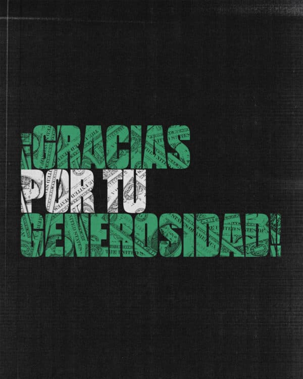 ¡Gracias por tu generosidad!