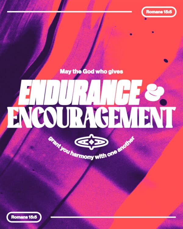 "May the God who gives endurance and encouragement grant you harmony with one another." - Romans 15:5