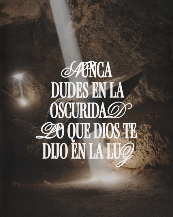 Nunca dudes en la oscuridad lo que Dios te dijo en la luz.