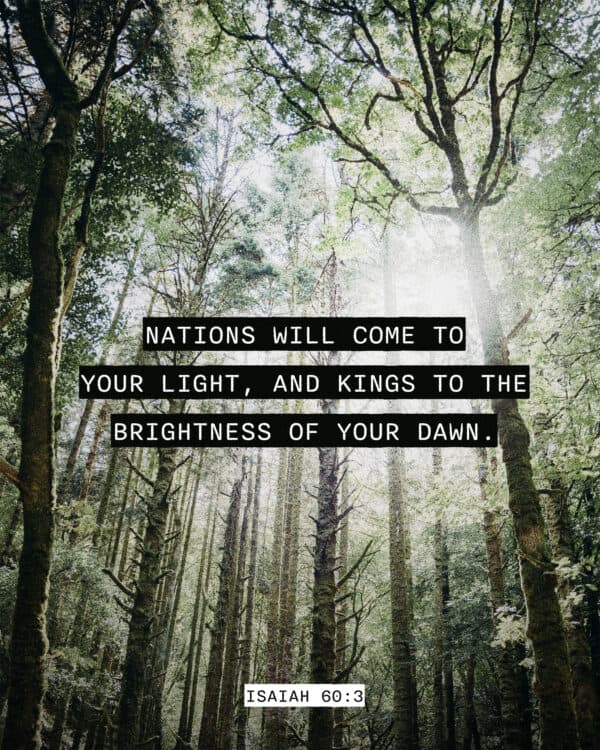 "Nations will come to your light, and kings to the brightness of your dawn." - Isaiah 60:3